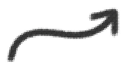 Pixelated wavy arrow PNG, Retro digital S-curve arrow, 8-bit directional sketch isolated © Arslan