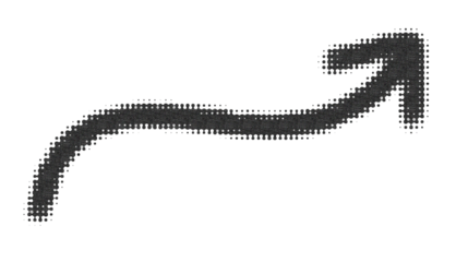 Pixelated wavy arrow PNG, Retro digital S-curve arrow, 8-bit directional sketch isolated