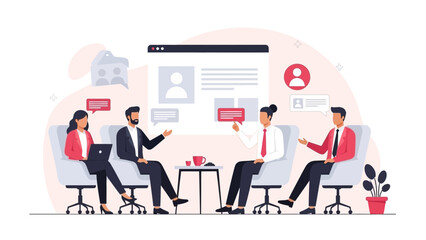 Fototapeta premium Business Meeting: Team Collaboration, Discussion, and Planning