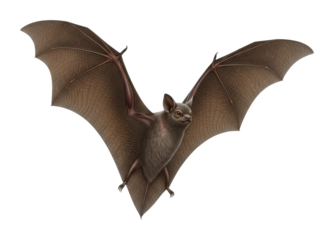 Bat in flight at twilight wildlife natural habitat isolated on transparent background