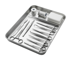 Surgical procedure tools facility equipment display clinical isolated on transparent background