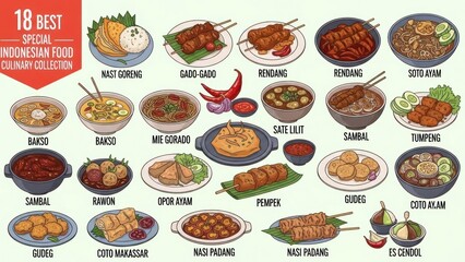 Diverse Indonesian Food Collection: 18 Best Culinary Dishes