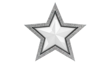 Glittering Five-Pointed Star with White Center