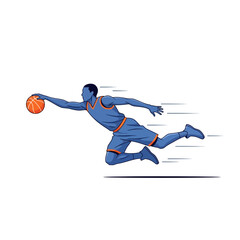 Dynamic Basketball Player Dunking Action Illustration