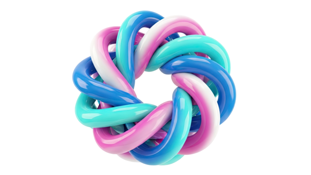 Intertwined Rings with Translucent Gradient Colors - Powered by Adobe