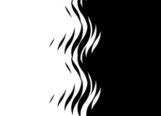 Transition from black to white with abstract waves. Vector background for covers, advertising, posters, marketing, packaging, wall art. Modern striped design element. Waves, water, sea. Interior decor © Larysa