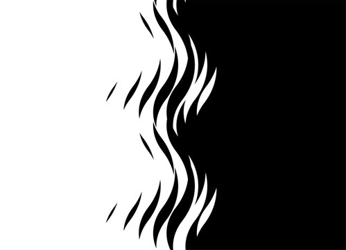 Transition from black to white with abstract waves. Vector background for covers, advertising, posters, marketing, packaging, wall art. Modern striped design element. Waves, water, sea. Interior decor