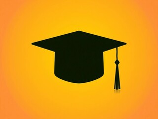 A stylized graduation cap silhouette, symbolizing academic achievement and learning,  symbol,  graphic