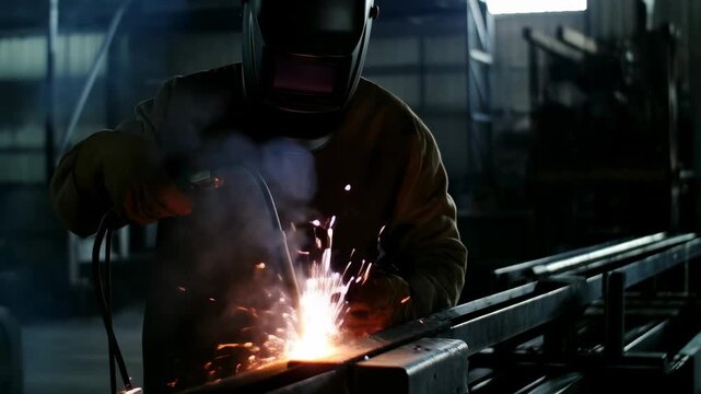 Expert Welding: Mesmerizing Sparks of Metal Fabrication