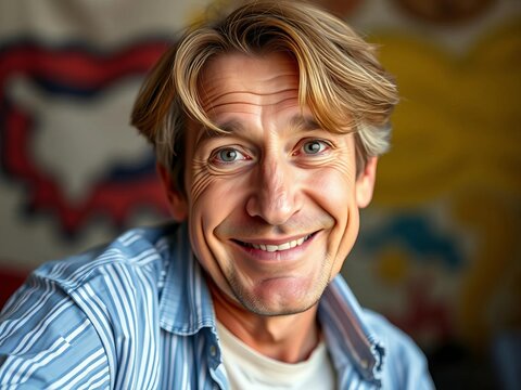A subtle, knowing smile hints at inner amusement or understanding,  self-possession, knowing
