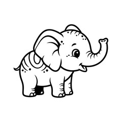 Obraz premium Cute Baby Elephant Vector Adorable Cartoon Elephant Illustration