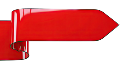 Red Ribbon Shaped Like an Arrow