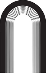 Fototapeta premium Modern abstract arch shape silhouettes featuring minimalist curves inspired by boho, mid-century, and contemporary design trends