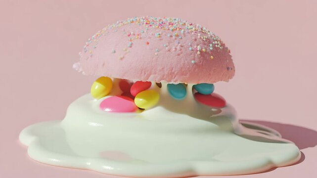 pink burger cake