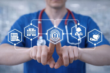 AI generated integrated healthcare service platform medical professional managing connected hospital systems patient records quality assurance emergency care and coordinated digital health services