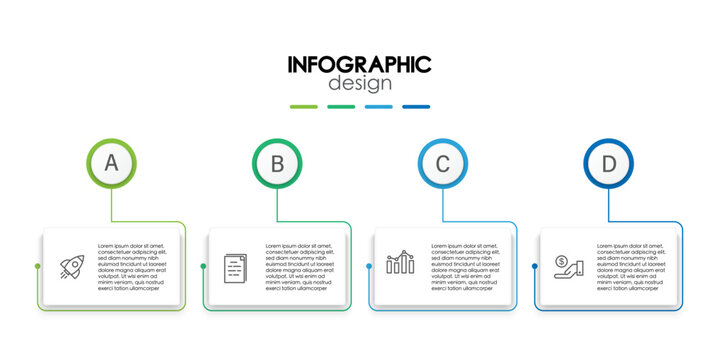 infographic business data process diagram design element 4 option for  presentation