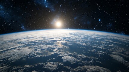 High-altitude view of earth from space astronaut perspective planetary landscape cosmic environment celestial concept