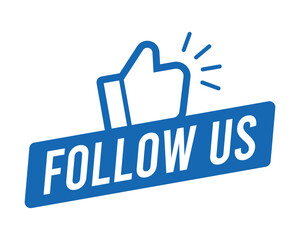 Obraz premium Follow us icon with hand vector Illustration. 