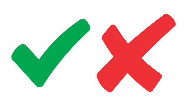 Check Mark And Cross Vector For Stock. 