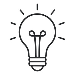 Light Bulb Idea Icon &ndash; Creativity Innovation and Inspiration Outline Illustration