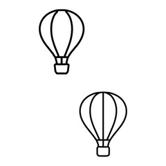 Obraz premium Hot Air Balloon Icons – Travel Adventure and Tourism Outline Illustration