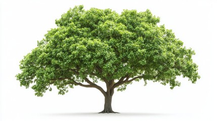 Obraz premium Vibrant green tree growing strong in sunlit environment nature photography outdoor setting serene viewpoint life and growth concept