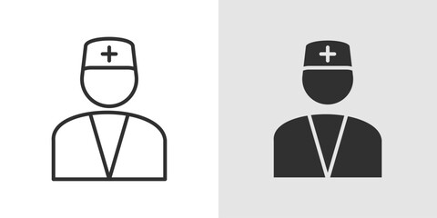 Fototapeta premium Robot Doctor Icon representing medical robotics, AI-driven healthcare, and automated medical assistance.