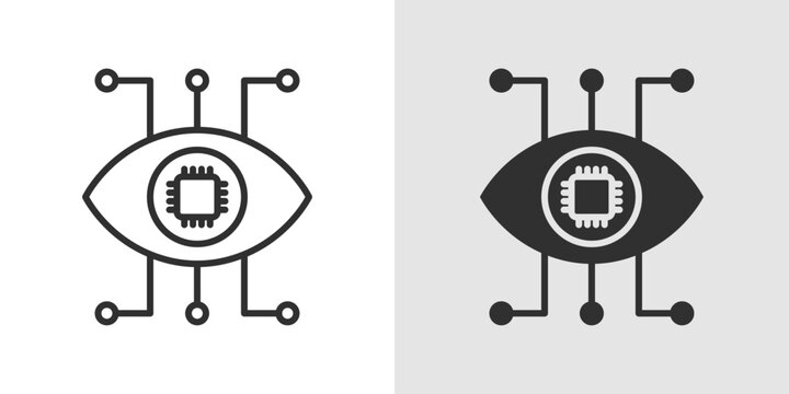 Robot Eye Icon representing machine vision, artificial intelligence, and intelligent perception systems.