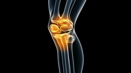 Knee x-ray visualization in a modern graphic design style medical context digital illustration scientific environment close-up view