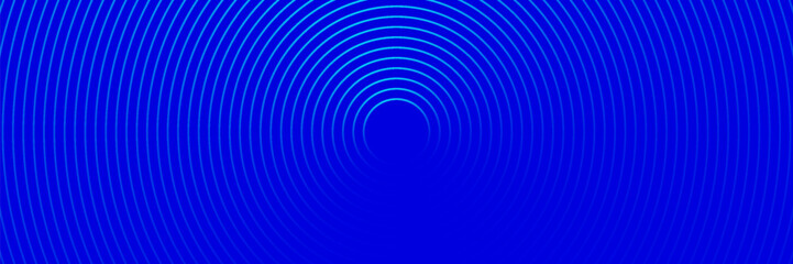 Abstract blue glowing geometric lines on dark blue background. Modern shiny blue circle lines pattern. Futuristic technology concept. Suit for cover, poster, banner, brochure, header, website