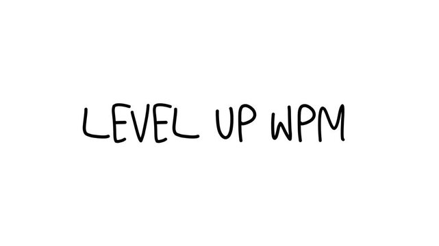 level up typing on white background video
