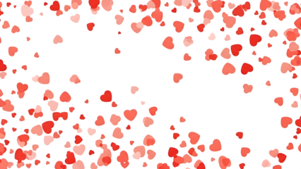 Red hearts on transparent background