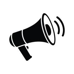 Megaphone silhouette icon for announcements and communication