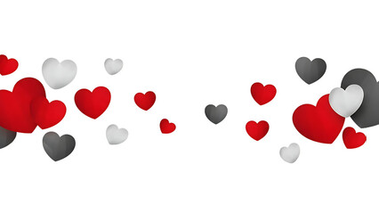 Floating hearts on transparent background