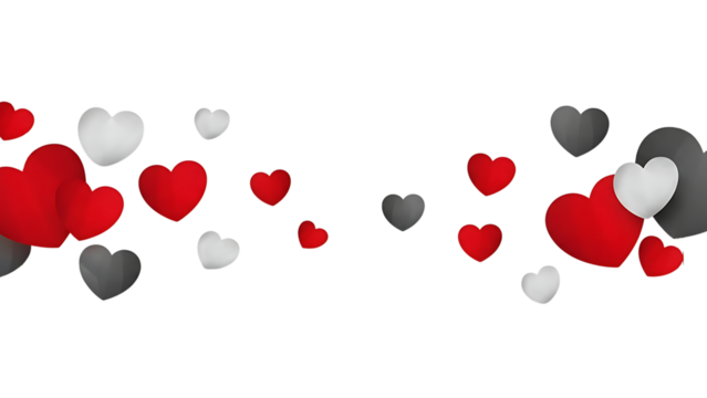 Floating hearts on transparent background - Powered by Adobe