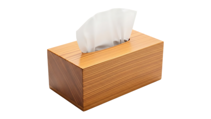 Wooden Tissue Box with White Tissues