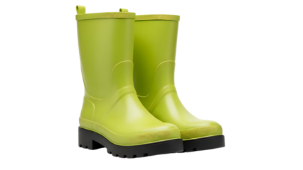 Pair of Green Rain Boots