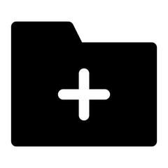 Obraz premium black folder icon with plus symbol representing add folder