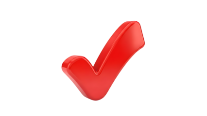 Red Checkmark on Transparent Background