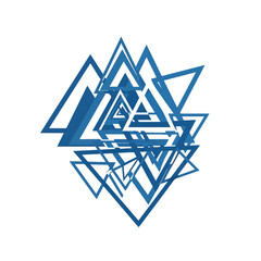 A blue geometric design