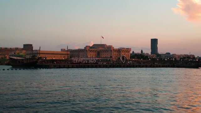 Boat tour with dhow cruise ships in Doha, Qatar