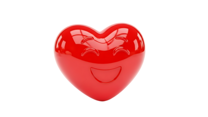 Red Heart-Shaped Object with Face