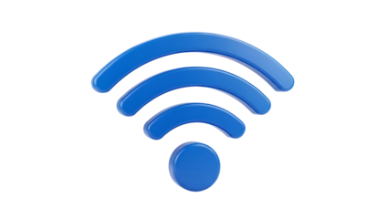 Blue Wi-Fi symbol on checkered background