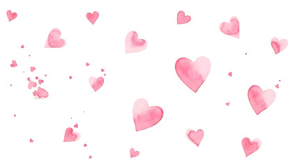 Pink hearts on checkered background