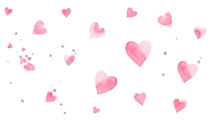 Pink hearts on checkered background