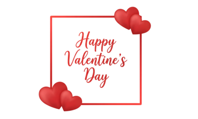 PNG image of Elegant red heart design framing celebratory text wishing everyone a very happy valentine day on transparent background