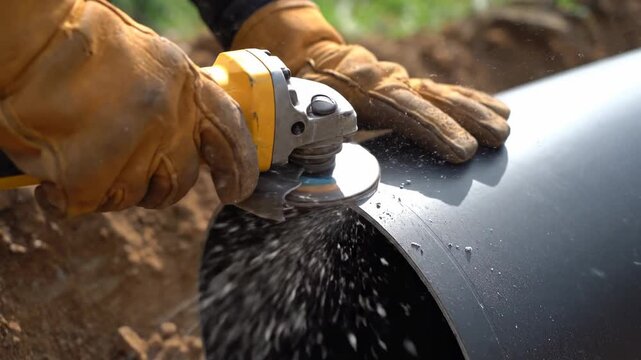 Angle Grinder Pipe Cutting: Master Large Plastic (HDPE) Pipes