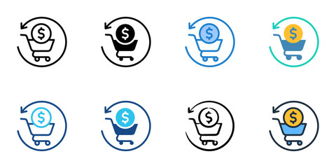 Purchase History icons set multiple style collection. Editable stroke 
