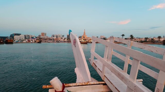 Boat tour with dhow cruise ships in Doha, Qatar