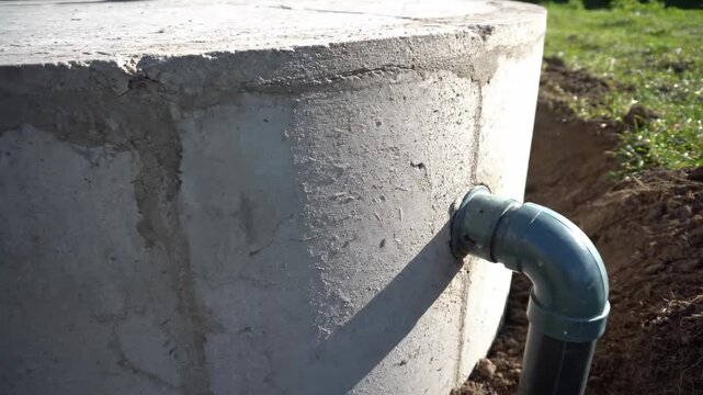 Concrete Septic Tank Drainage Pipe Connection